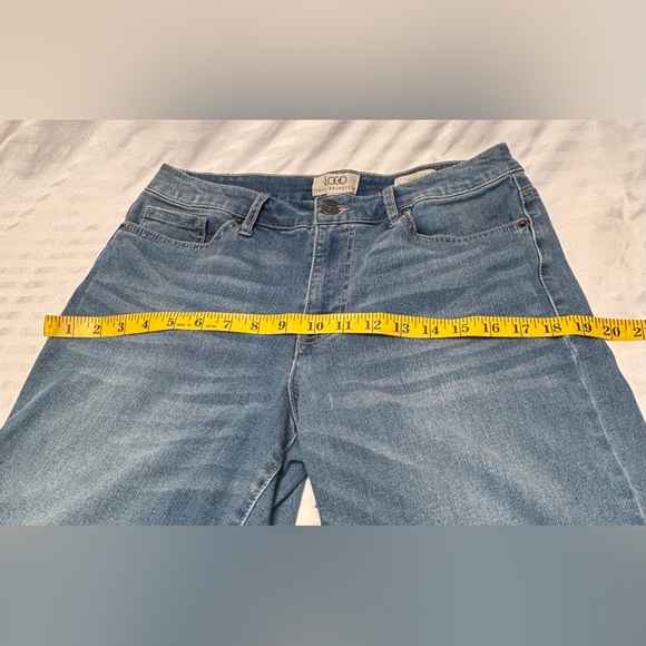 Logo by Lori Goldstein Jeans Size 6P Petite Wide Leg Cropped Raw Hem - Picture 7 of 15